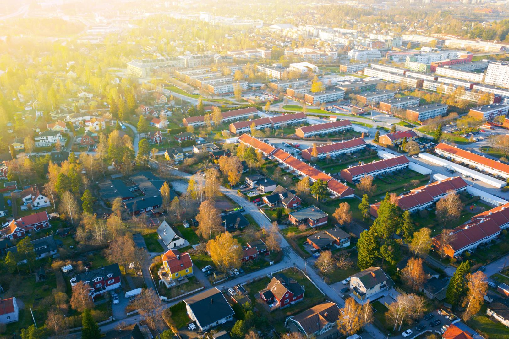 Översiktsbild av ett bostadsområde