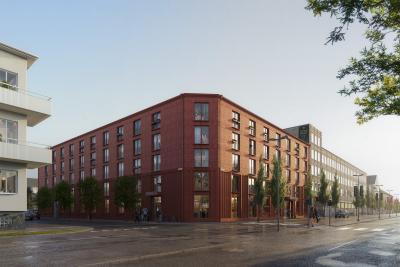 JSB Construction AB har tecknat avtal med Tosito AB för nybyggnation av 150 hyresrätter i centrala Jönköping med byggstart i maj 2021. Ordervärdet på totalentreprenaden är 112 miljoner kronor. Bild: Visulent Enter Arkitektur.