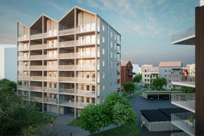 JSB Construction AB och Tosito AB har tecknat ett totalentreprenadavtal gällande nybyggnation av 33 bostadsrättslägenheter i området Kärnekulla i Habo. Bild: Tosito AB