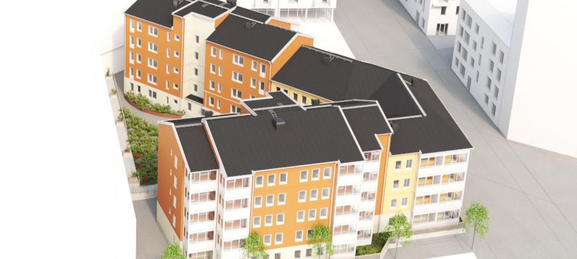 Projektet Kattvikskajen består av tre huskroppar, på sex och fyra våningar, sammankopplade till ett unikt kvartershus på ca 5600 kvm (BTA). Byggnaden är en hybrid baserad på JSB:s konceptbostäder Trygga boendet city och kvarter.