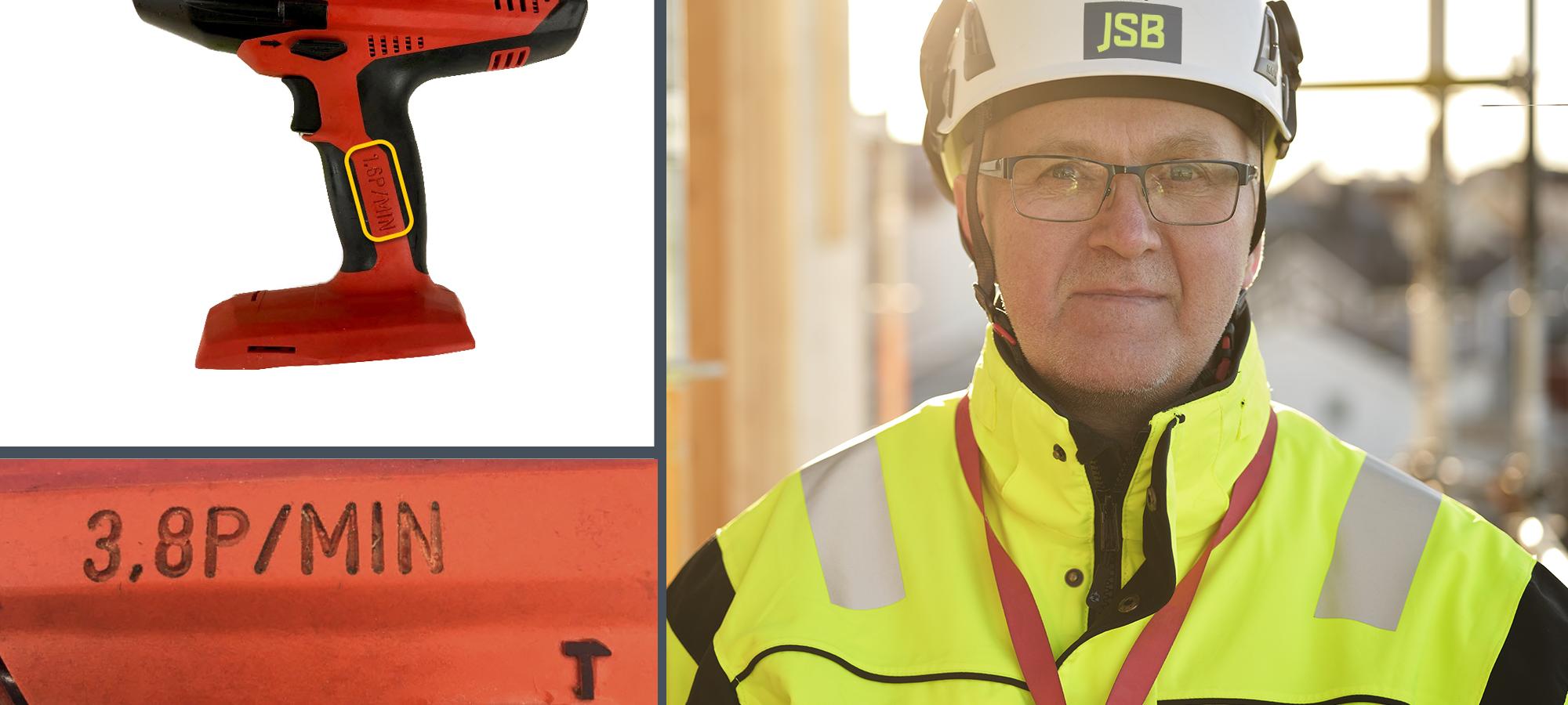 Mats Björnlund, Arbetsmiljöspecialist på JSB är en av initiativtagarna till ett maskinprojekt där vibrationsmärkning är ett resultat av projektets arbete kopplat till arbetsmiljö.